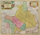 Tobias Lotter, Amplissima Ucraniae Regio Palatinatus…, Mapa Ukrainy według Matthäusa Seuttera z ok. 1735, stan trzeci, po 1757 miedzioryt kolorowany w epoce, 49