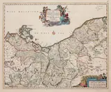 Nicolaes Visscher, Serenissimo, Celsissimo ac Invictissimo Principi Frederico Guilielmo…, Mapa Pomorza Zachodniego, Amsterdam, 1670 miedzioryt kolorowany w epoce