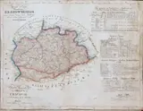 Juliusz Kolberg, Mappa jeneralna województwa krakowskiego, Warszawa, 1827litografia kolorowana, papier naklejony na płótno; wym. arkusza 42