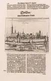 Christoph Hartknoch, Dirschau/eine Stadt an der Weissel, Widok Tczewa pochodzący z „Alt- und Neues Preussen”, wyd. Martin Hallervorden, Królewiec, 1684 miedzioryt