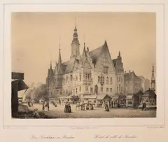 Das Rathhaus in Breslau by Wilhelm Loeillot, Ratusz we Wrocławiu, lit. H. Delius, Berlin, wyd. F. Karsch, Wrocław, 1840 litografia, sold Feb 2023