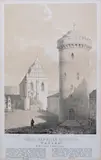 Napoleon Orda, Lublin nad rzeką Bystrzycą, Widok dziedzińca Zamku Lubelskiego, wyd. Zakład Litograficzny Maksymiliana Fajansa, Warszawa, 1882/1883litografia tonowana