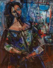 Zygmunt Menkes, Śpiewaczka, olej, płótno, 61