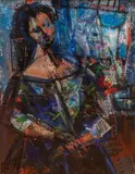 Śpiewaczka by Zygmunt Menkes, olej, płótno, 61, sold Jan 2023