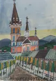 Kościół by Nikifor Krynicki, akwarela, gwasz, papier, 23, sold Jan 2023
