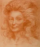 Roman Kramsztyk, Portret kobiety, litografia, papier, 26