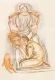 Leopold Gottlieb, Miłosierdzie, litografia barwna, papier, 40