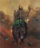 Ae, 1975 r by Zdzisław Beksiński, druk artystyczny, papier; 29, sold Jan 2023