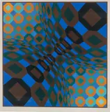Victor Vasarely, Victor Vasarely „So-lo”, 1973 r., 1973, serigrafia barwna, papier, 54