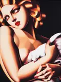 Tamara Łempicka, Femme a la Colombe, serigrafia barwna, papier, 42