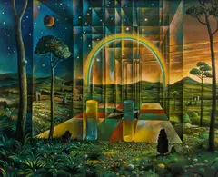 Henryk Waniek, Templum Salomonis, 1995, 1995, olej, płótno