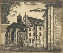 Jerzy Hoppen, Mury pobernardyńskie, 1925 r., 1925, akwaforta, papier, 15