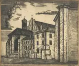Jerzy Hoppen, Mury pobernardyńskie, 1925 r., 1925, akwaforta, papier, 15