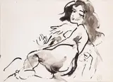 Ludwig Klimek, Akt kobiety, tusz, papier