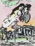 The Lover's Heaven by Marc Chagall, litografia, papier, 30, sold Dec 2022
