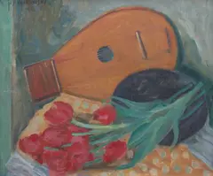 Jan Hrynkowski, Martwa natura z tulipanami, 1964, 1964, olej, płótno