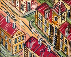 Lubaczów, 2015 by Edward Dwurnik, 2015, olej, płótno, sold Dec 2022