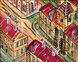 Lubaczów, 2015 by Edward Dwurnik, 2015, olej, płótno, sold Dec 2022