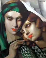 Tamara Łempicka, Zielony Turban, gouttelette barwna, papier, 75