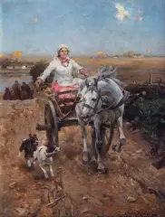 Alfred Wierusz-Kowalski, Wesoła jazda, olej, płótno