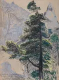 Leon Wyczółkowski, Limba na tle Mnicha, ok. 1916 r., 1916, kredka, pastel, gwasz, papier