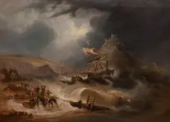 T. Hitchins, Burza na morzu, 1835 r., 1835, olej, płótno