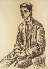 Andrzej Mierzejewski, Portret, 1967, 1967, węgiel, papier