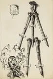 Bronisław Wojciech Linke, Kompozycja satyryczna,1949, 1949, tusz, papier