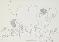 Kompozycja erotyczna, 1995 by Jan Dobkowski, 1995, ołówek, papier, 15, sold Nov 2022