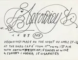 Cykl 9 rysunków z Daro Cafe na Manhattanie, 1985 r. by Franciszek Starowieyski, 1985, flamaster, papier, sold Nov 2022