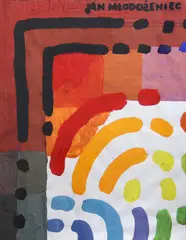 Jan Mlodozeniec, Kompozycja, gwasz, papier