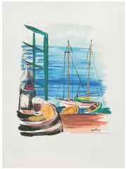 Moïse Kisling, Cannes, litografia barwna, papier; 27