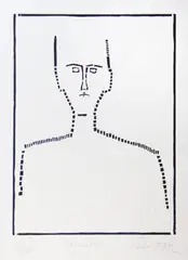 Jerzy Panek, Autoportret, 1959/1992, drzeworyt, papier