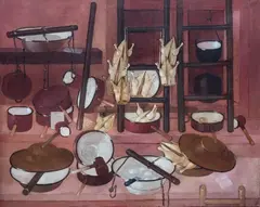 Kiejstut Bereźnicki, Martwa natura z miednicami, 1993, 1993, olej, płótno