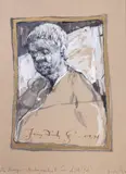 Jerzy Duda-Gracz, Autoportret, gwasz, tusz, papier, 27