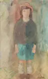 Zygmunt Landau, Portret dziewczynki, 1936 r., 1936, akwarela, ołówek, papier