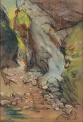 Janusz Kotarbiński, Zakopane-dolina Kościeliska, 1924 r., 1924, pastel, papier