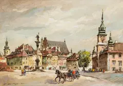 Waldemar Żaczek, Plac Zamkowy, 2000 r., 2000, olej, płótno