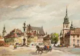 Waldemar Żaczek, Plac Zamkowy, 2000 r., 2000, olej, płótno