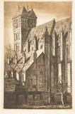Barbara Narębska-Dębska, Toruń - Kościół Św. Jakuba, 1947 r., 1947, akwaforta, papier, 32