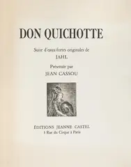 Władysław Jahl, Teka DON QUICHOTTE, Paryż, 1951 r., 1951, wyd. Editions Jeanne Castel, presentee par Jean Cassou, 4 akwaforty w tekście