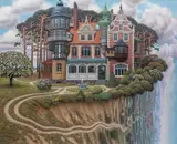 Jacek Yerka, Kamienica rodzinna, 2019, 2019, akryl, płótno