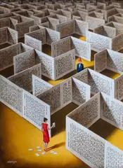 Rafał Olbiński, Return to Sender, akryl, płótno