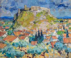 Mela Muter, Avignion – widok na Fort Świętego Andrzeja w Villeneuvelès-Avignon, olej, płótno, 50