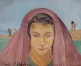 Madonna by Wlastimil Hofman, olej, tektura, sold Oct 2022