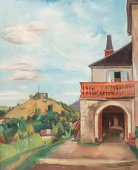 Simon Mondzain, Pejzaż, 1926 r., 1926, olej, płótno