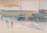 Henri Epstein, Nad morzem, ołówek, akwarela, papier 39