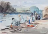 Henryk Hayden, Nad wodą, akwarela, gwasz, ołówek, papier
