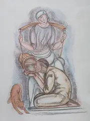 Leopold Gottlieb, Miłosierdzie, litografia barwna, papier, 40
