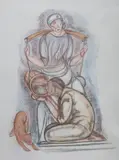 Leopold Gottlieb, Miłosierdzie, litografia barwna, papier, 40